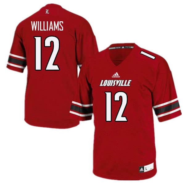 Men #12 Popeye Williams Louisville Cardinals College Football Jerseys Stitched Sale-Red - Click Image to Close